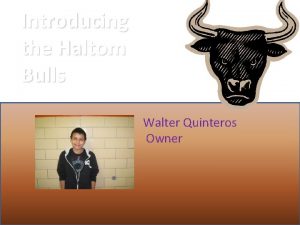 Introducing the Haltom Bulls Walter Quinteros Owner Contact