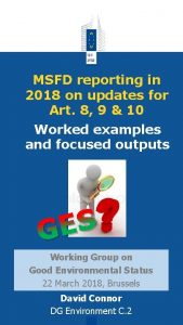 MSFD reporting in 2018 on updates for Art