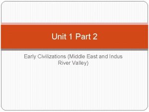 Unit 1 Part 2 Early Civilizations Middle East