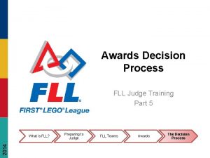 Awards Decision Process FLL Judge Training Part 5