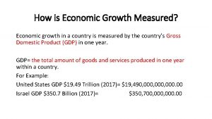 How is Economic Growth Measured Economic growth in