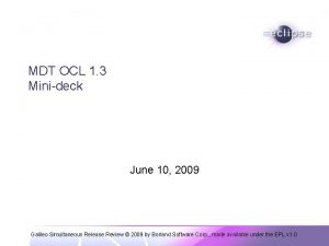 MDT OCL 1 3 Minideck June 10 2009