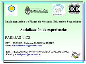 Implementacin de Planes de Mejoras Educacin Secundaria Socializacin