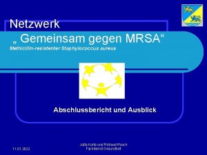 Netzwerk Gemeinsam gegen MRSA Methicillinresistenter Staphylococcus aureus Abschlussbericht