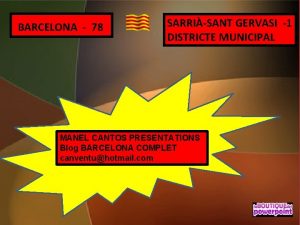 BARCELONA 78 SARRISANT GERVASI 1 DISTRICTE MUNICIPAL MANEL