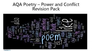 AQA Poetry Power and Conflict Revision Pack Round