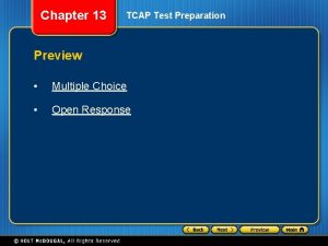Chapter 13 TCAP Test Preparation Preview Multiple Choice