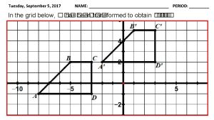 Tuesday September 5 2017 NAME PERIOD In the