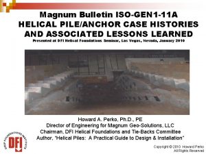 Magnum Bulletin ISOGEN 1 11 A HELICAL PILEANCHOR