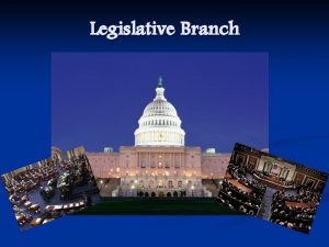 Legislative Branch What does the Legislative Branch do