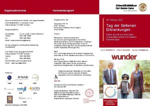 Organisatorisches Veranstaltungsort Klinik und Poliklinik fr Kinder und