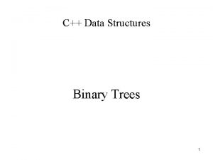 C Data Structures Binary Trees 1 Binary Search