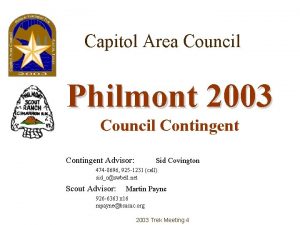 Capitol Area Council Philmont 2003 Council Contingent Advisor