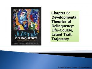 Chapter 6 Developmental Theories of Delinquency LifeCourse Latent
