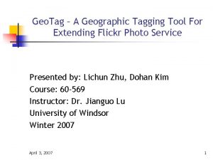 Geo Tag A Geographic Tagging Tool For Extending