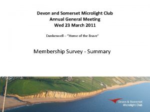 Devon and Somerset Microlight Club Annual General Meeting