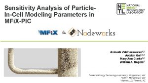 Sensitivity Analysis of Particle InCell Modeling Parameters in