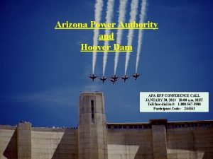 Arizona Power Authority and Hoover Dam APA RFP