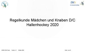 Regelkunde Mdchen und Knaben DC Hallenhockey 2020 BHVSRA