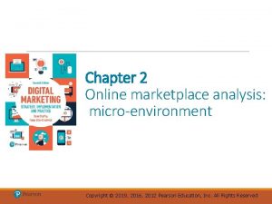 Chapter 2 Online marketplace analysis microenvironment Copyright 2019