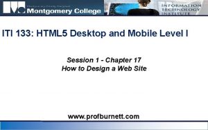 ITI 133 HTML 5 Desktop and Mobile Level