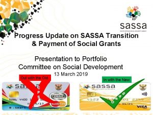Progress Update on SASSA Transition Payment of Social