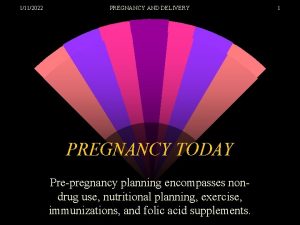 1112022 PREGNANCY AND DELIVERY PREGNANCY TODAY Prepregnancy planning