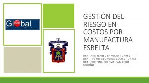 GESTIN DEL RIESGO EN COSTOS POR MANUFACTURA ESBELTA