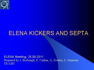 ELENA KICKERS AND SEPTA ELENA Meeting 28 09