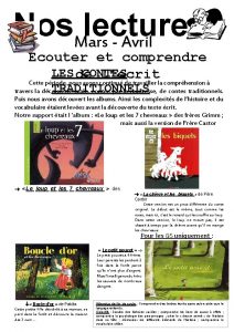 Nos Mars lectures Avril Ecouter et comprendre LES