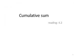 Cumulative sum reading 4 2 1 Failed cumulative