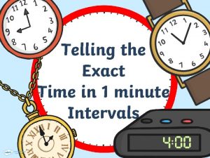 Telling the Exact Time in 1 minute Intervals