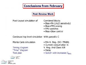 Conclusions from February P Denes 06 02 Page