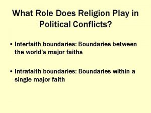 What Role Does Religion Play in Political Conflicts