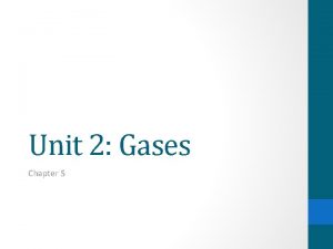 Unit 2 Gases Chapter 5 Pressure Force exerted