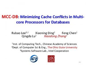 MCCDB Minimizing Cache Conflicts in Multicore Processors for