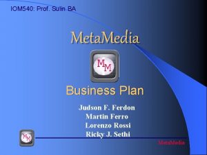 IOM 540 Prof Sulin BA Meta Media Business