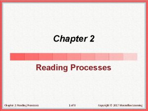 Chapter 2 Reading Processes Chapter 2 Reading Processes