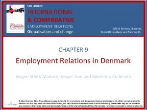 5 TH EDITION INTERNATIONAL COMPARATIVE EMPLOYMENT RELATIONS Globalisation