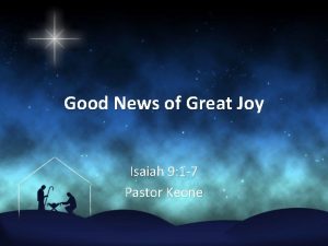 Good News of Great Joy Isaiah 9 1