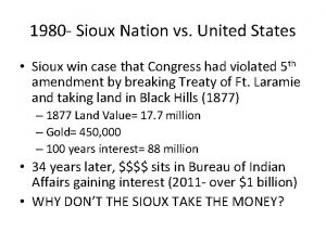 1980 Sioux Nation vs United States Sioux win