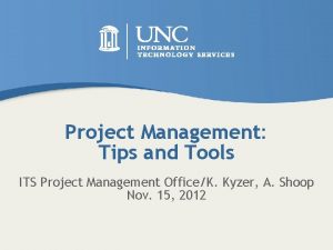 Project Management Tips and Tools ITS Project Management