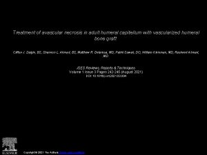 Treatment of avascular necrosis in adult humeral capitellum