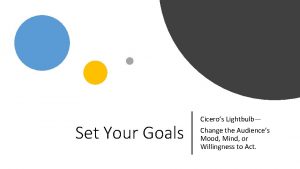 Set Your Goals Ciceros Lightbulb Change the Audiences