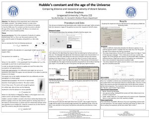 Hubbles constant and the age of the Universe