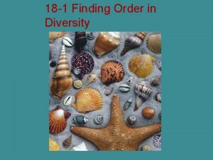 18 1 Finding Order in Diversity Section 18