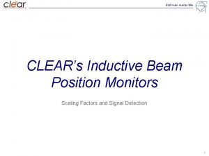 Edit main master title CLEARs Inductive Beam Position