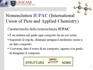 Nomenclatura IUPAC International Union of Pure and Applied