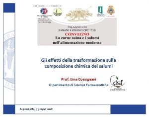 Gli effetti della trasformazione sulla composizione chimica dei