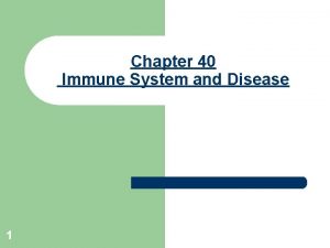 Chapter 40 Immune System and Disease 1 Infectious